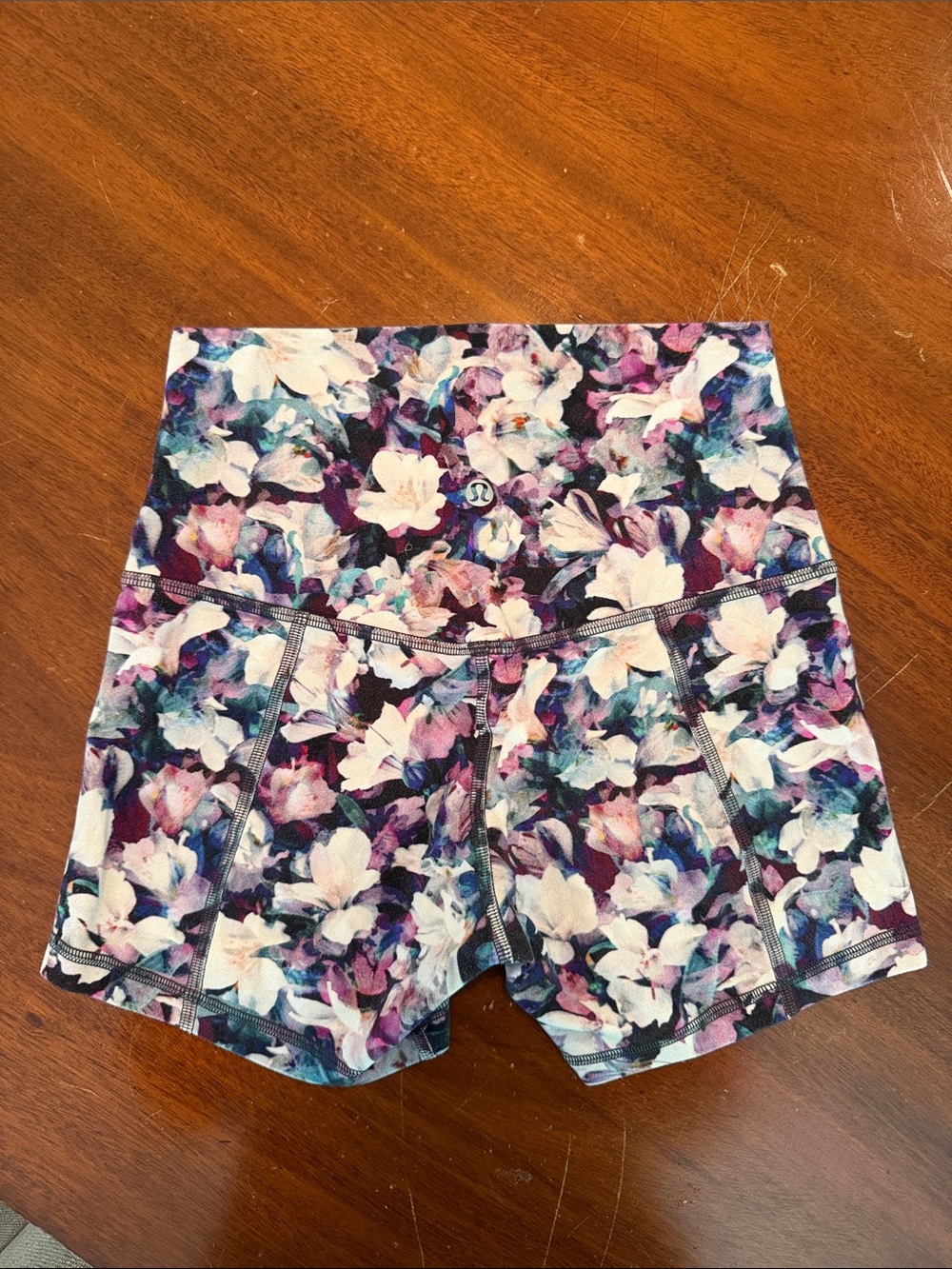 lululemon athletica Floral High-Rise Athletic Shorts - Purple, White, Pink